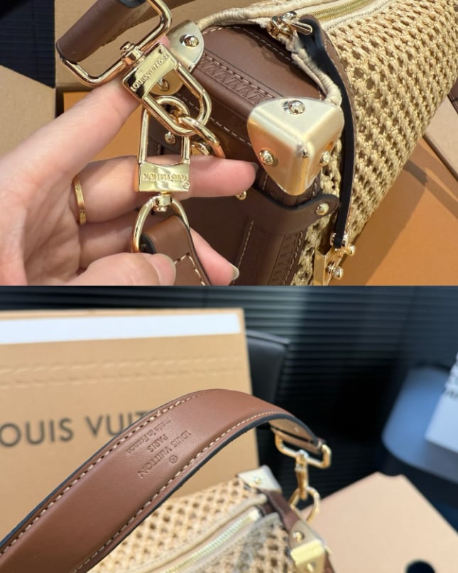Designer Straw Trunk Bag