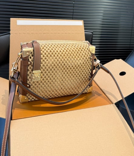Designer Straw Trunk Bag