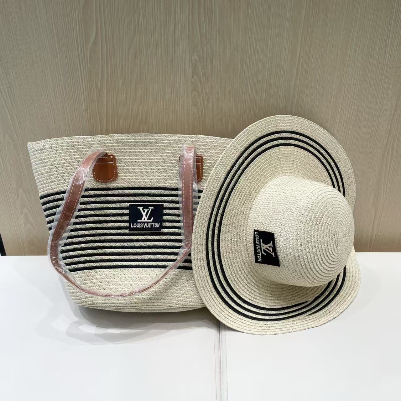 Beach Straw Bag w/ matching Sun Hat