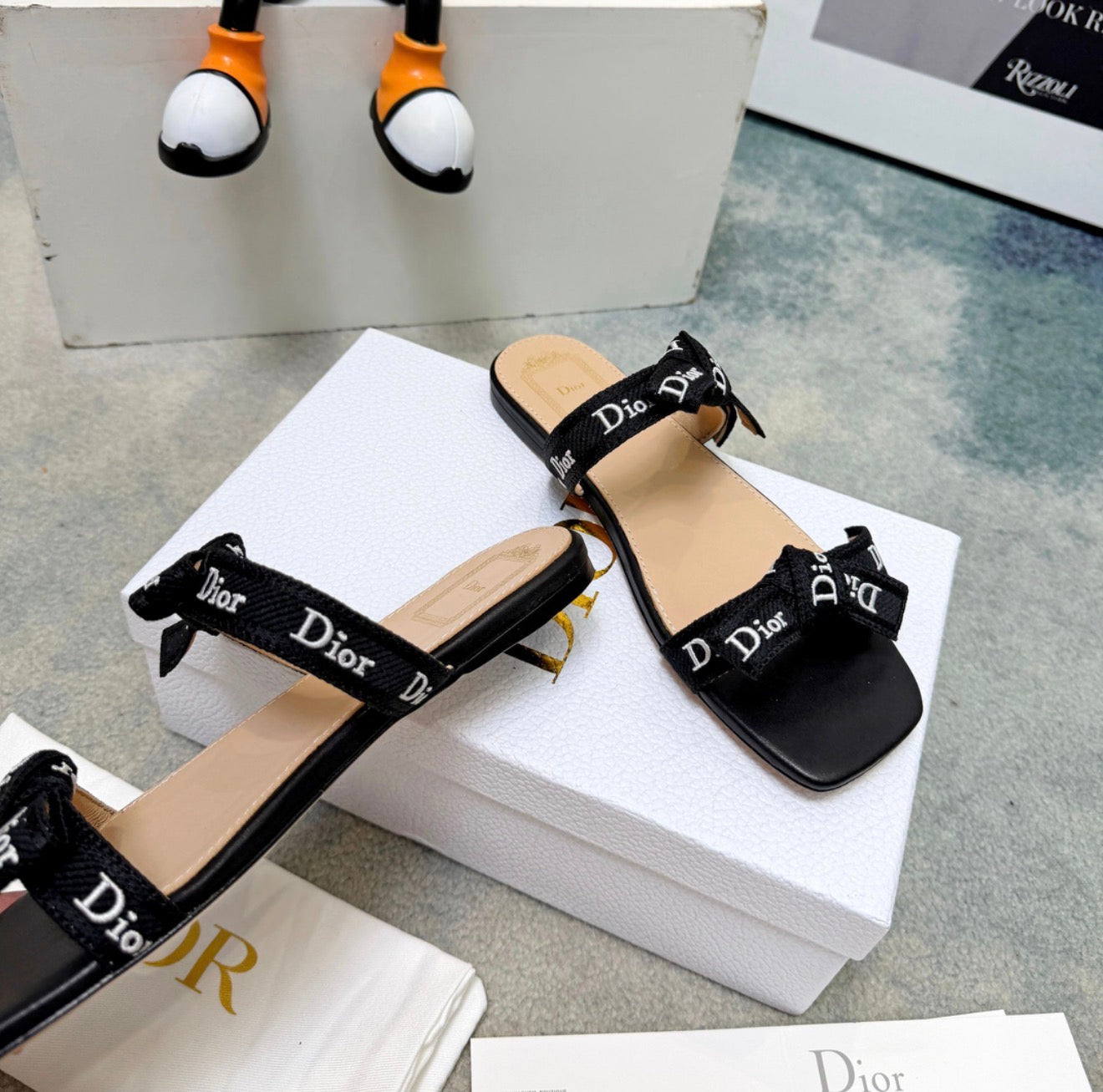 Fabric Strap Flat Sandals