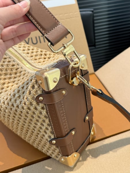 Designer Straw Trunk Bag