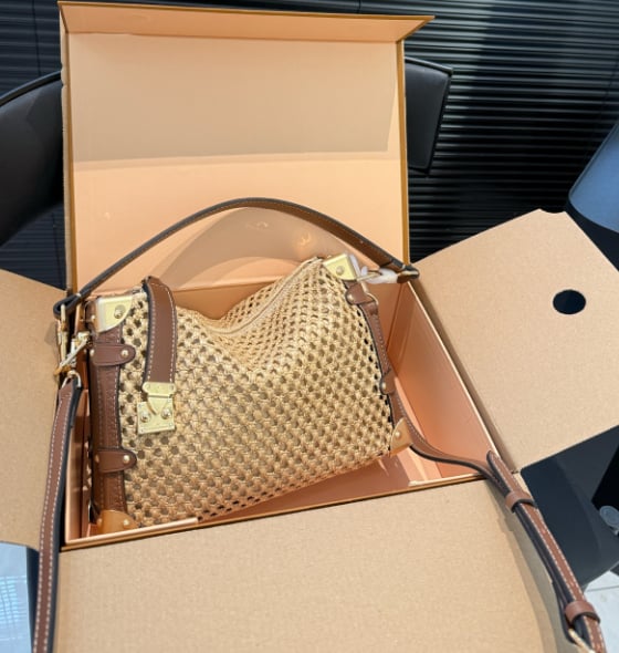 Designer Straw Trunk Bag