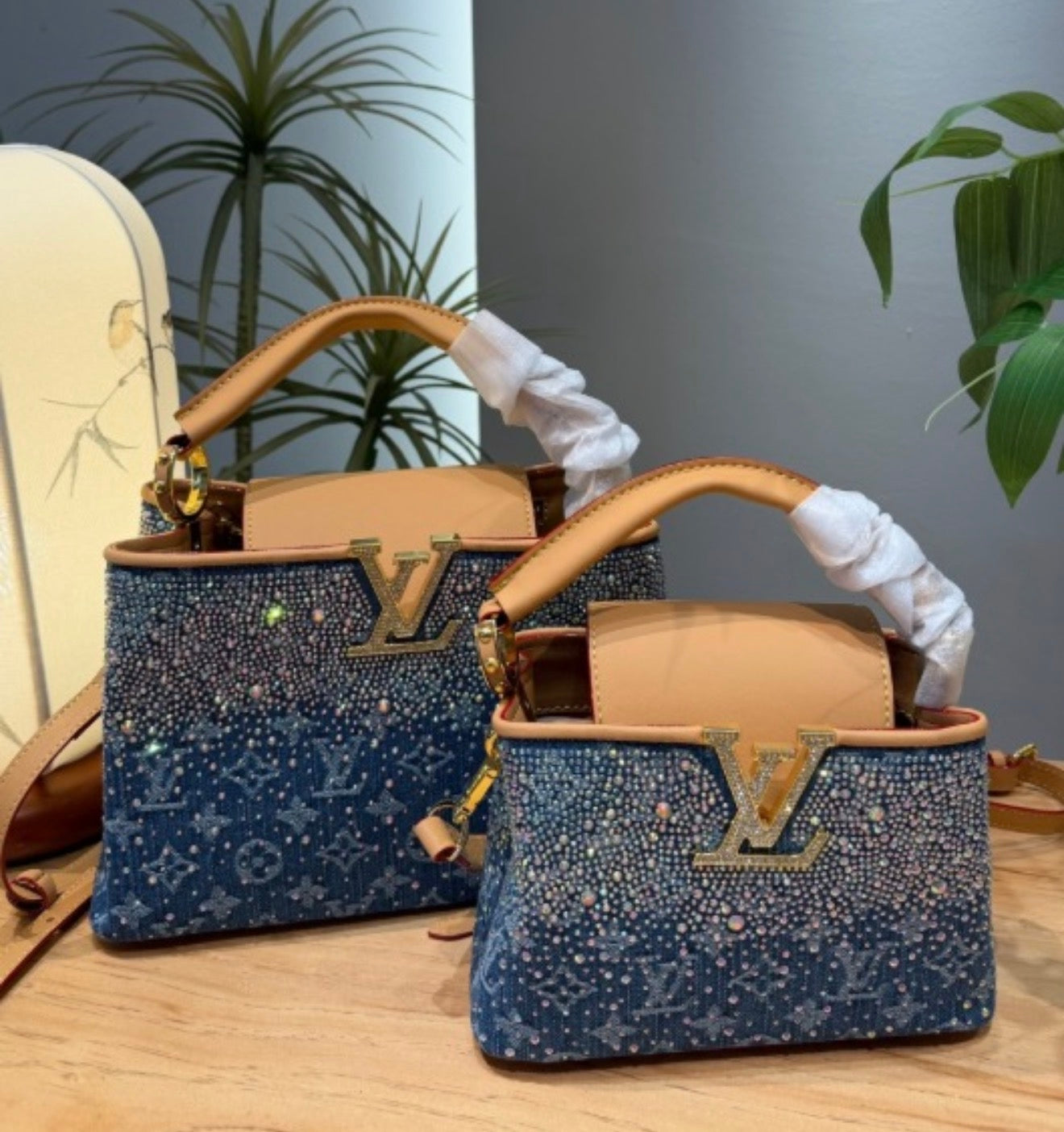 Crystal Top Handle Bag