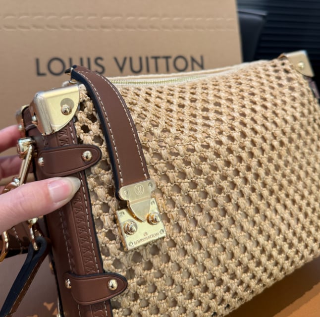 Designer Straw Trunk Bag