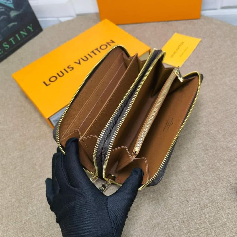 Double Zip Leather Wallet