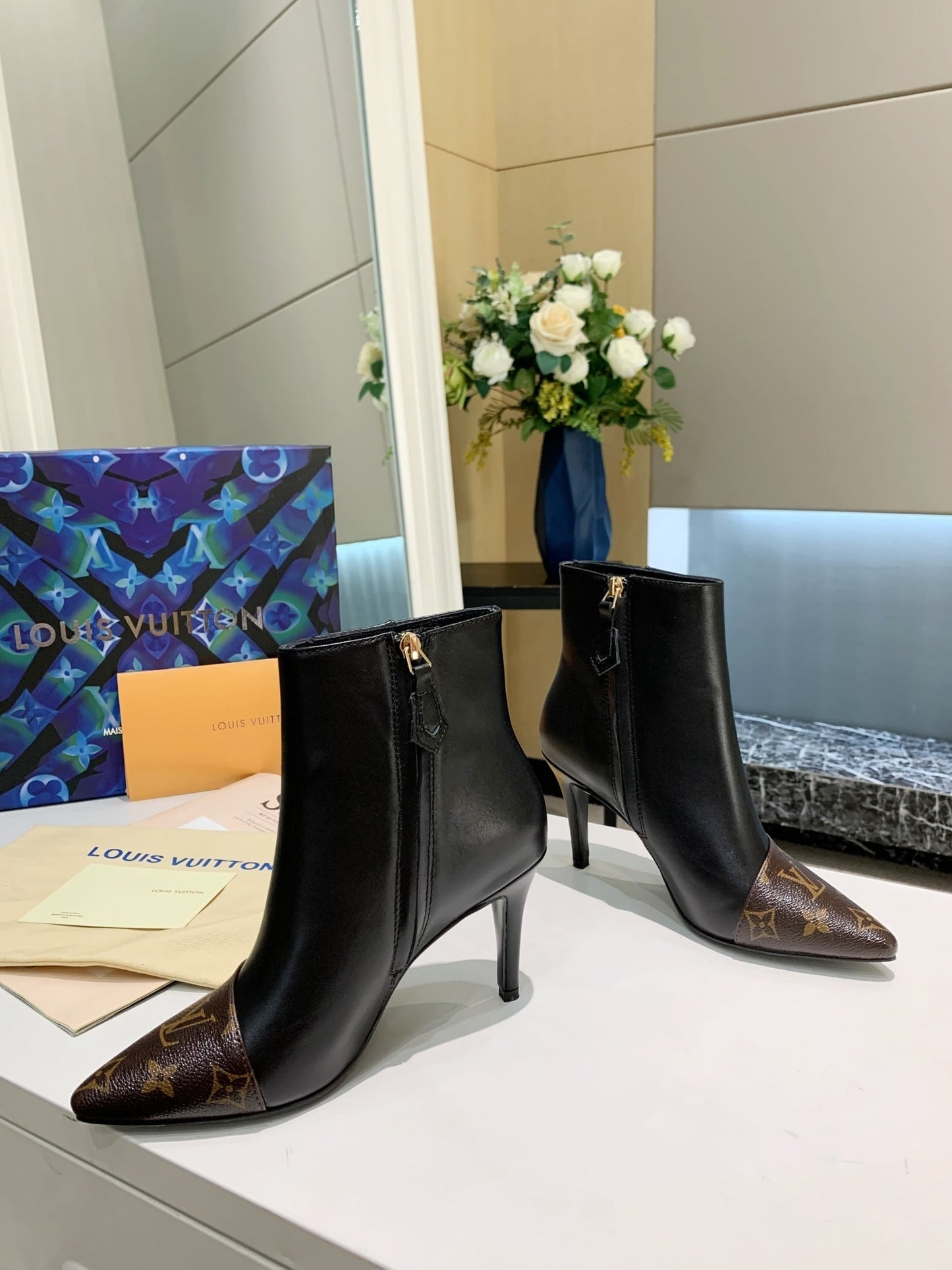 Brown & Black Designer Boots