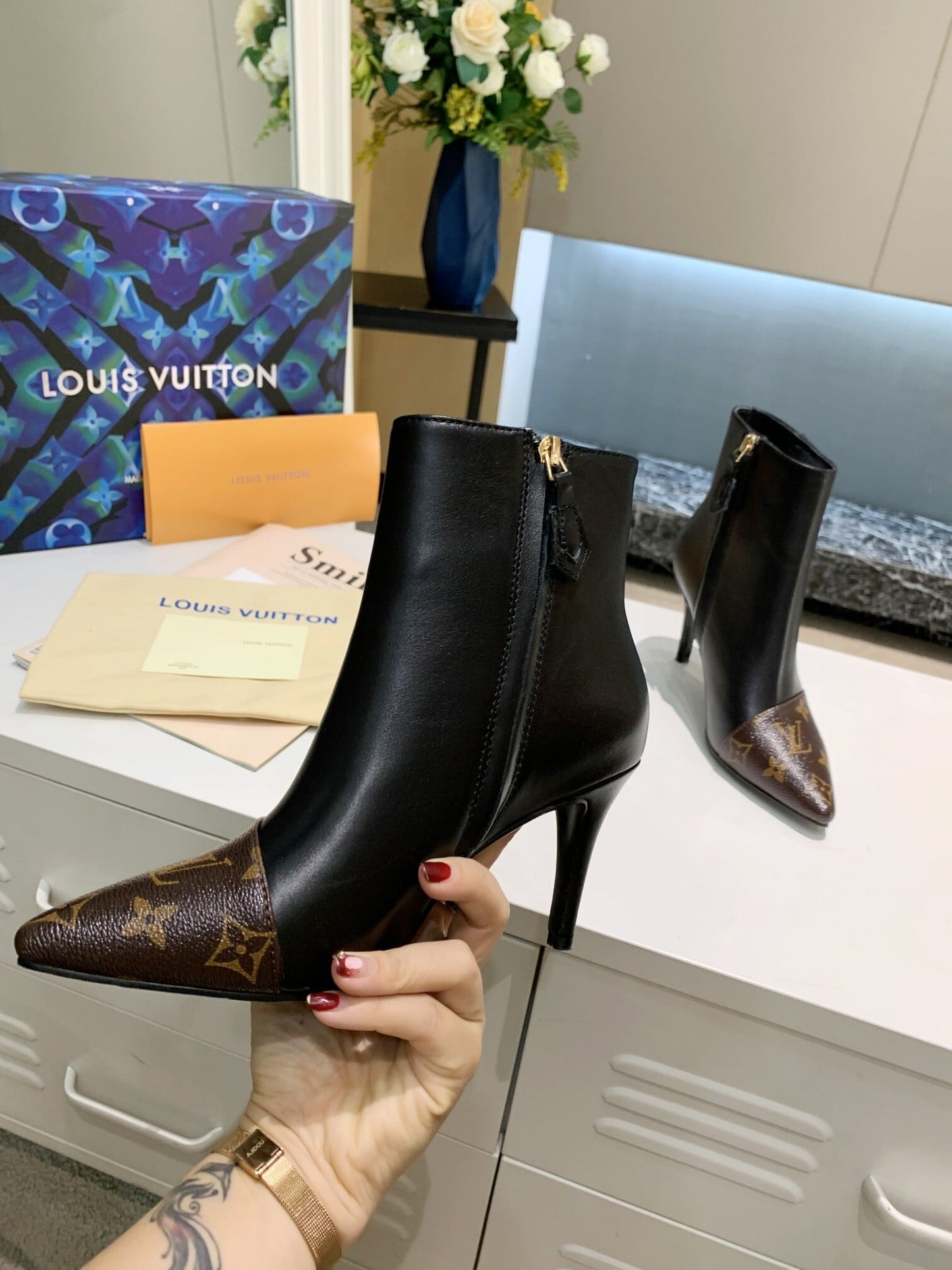 Brown & Black Designer Boots