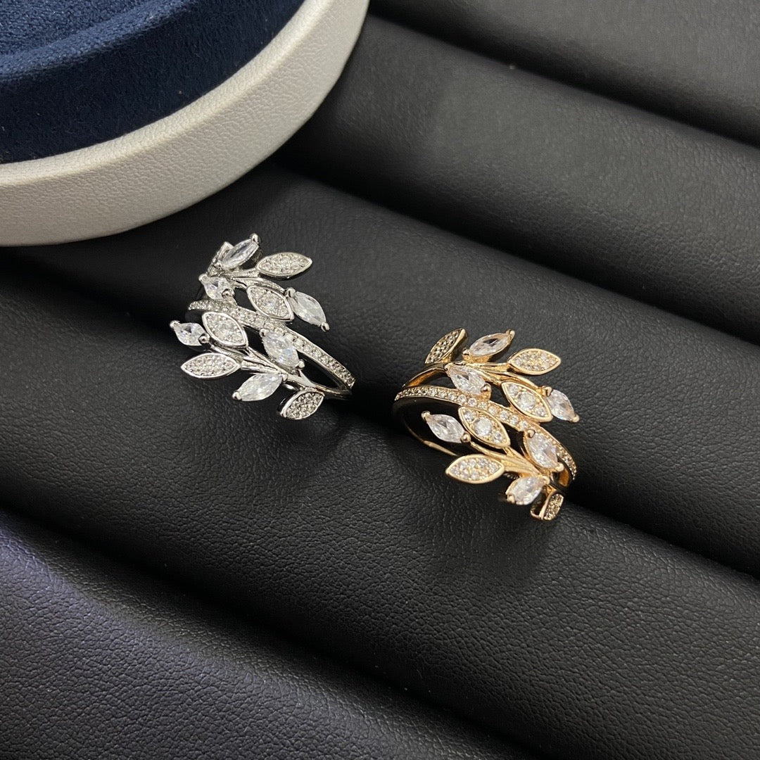 Bling Leaf Rings