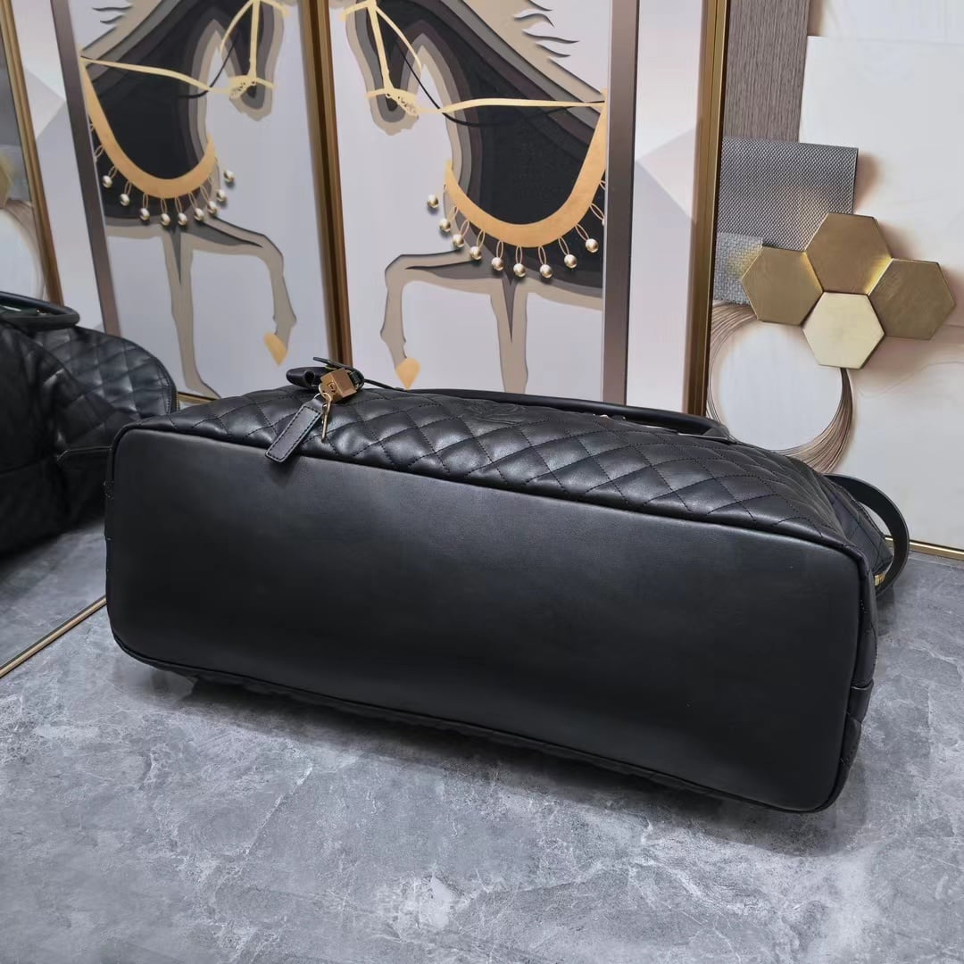 Black Quilted Duffel Bag