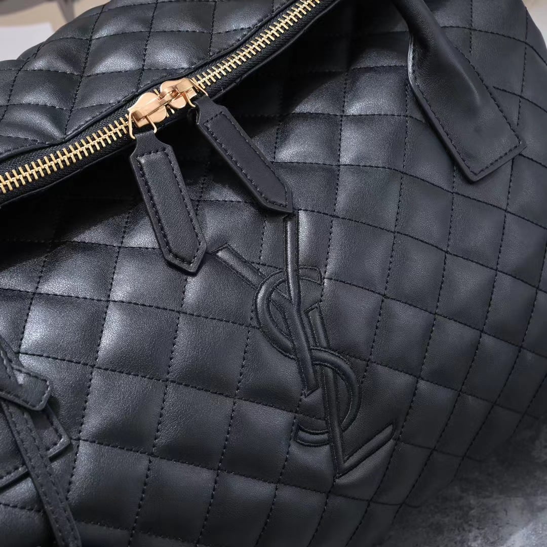 Black Quilted Duffel Bag