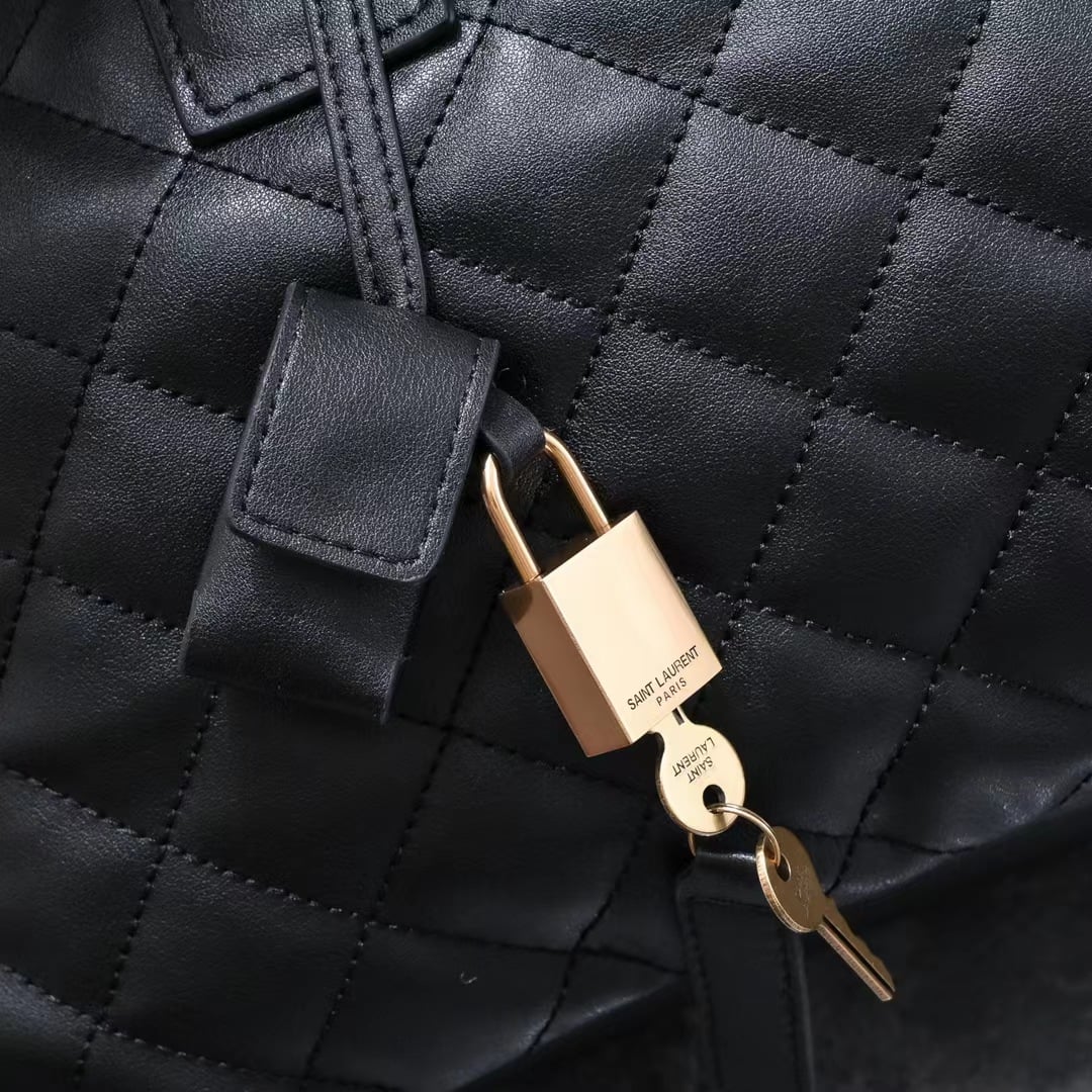Black Quilted Duffel Bag