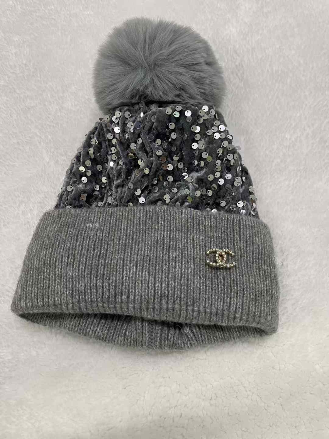 Sparkly Winter Pom Pom Hats - Style 3