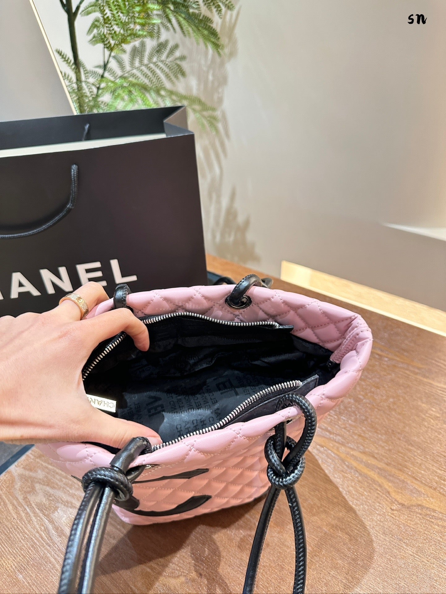 C C Quilted Bucket Bag