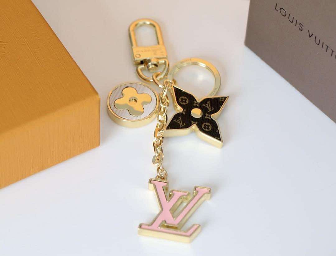 Brown and Pink Dangle Keychain