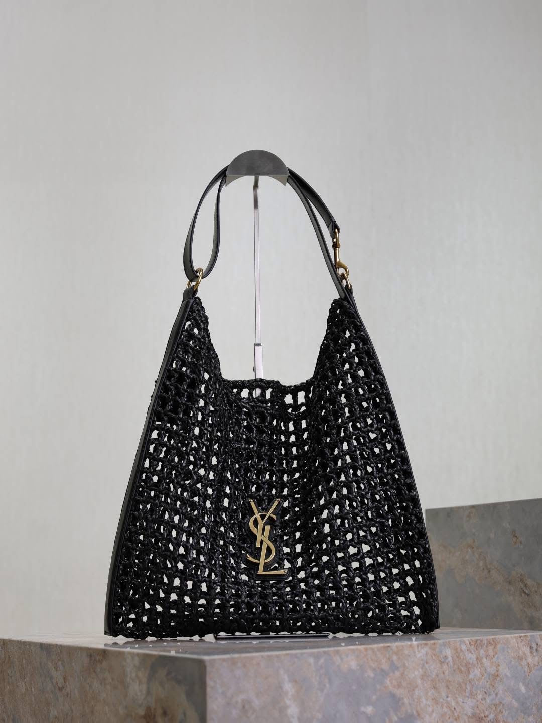 Designer Straw Bag w/leather strap