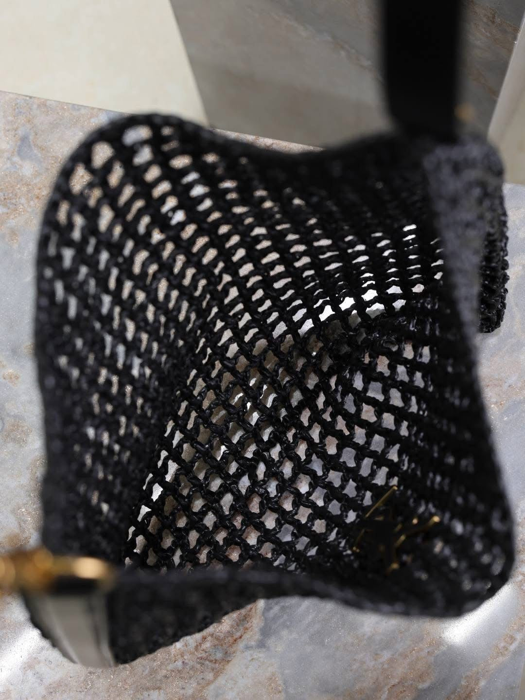 Designer Straw Bag w/leather strap