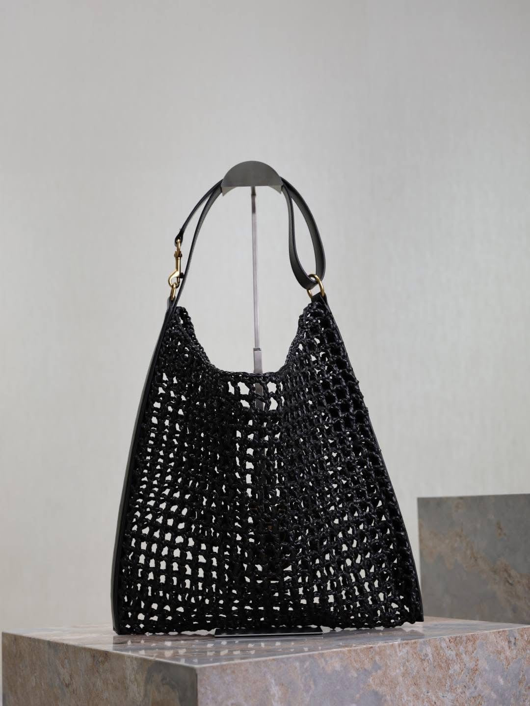 Designer Straw Bag w/leather strap