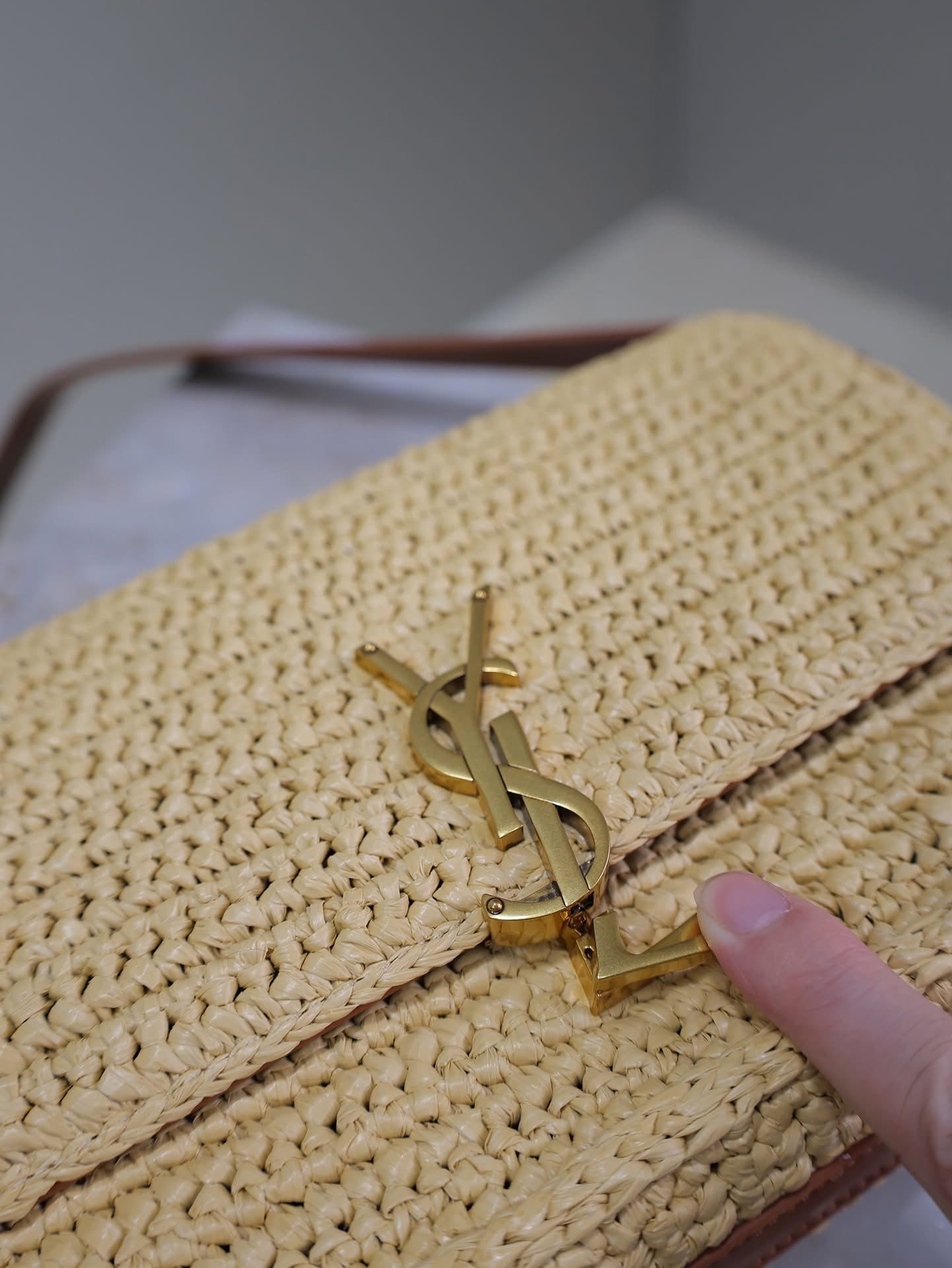 Designer Straw Flap Bag