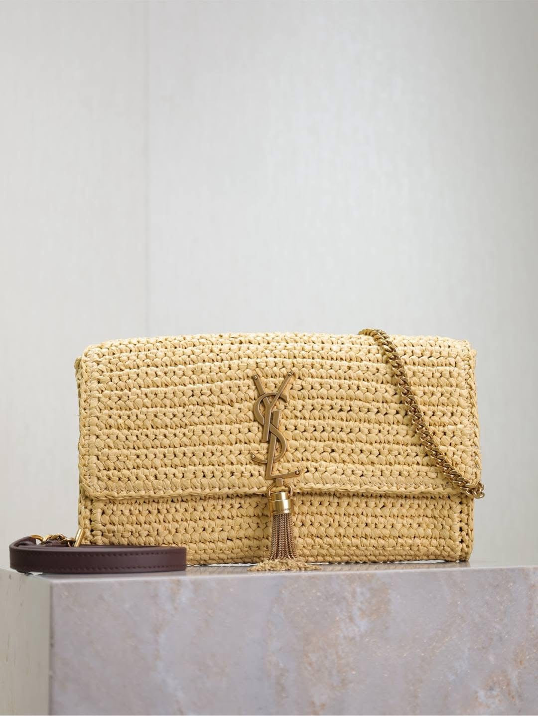 Straw Designer Crossbody with Tassel
