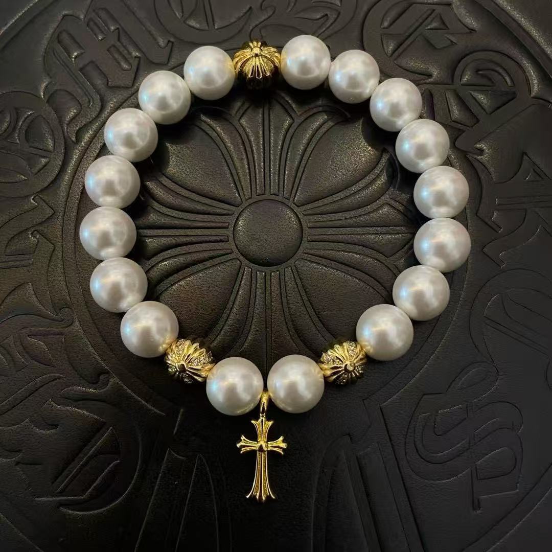 Designer Pearls with Cross Bracelet