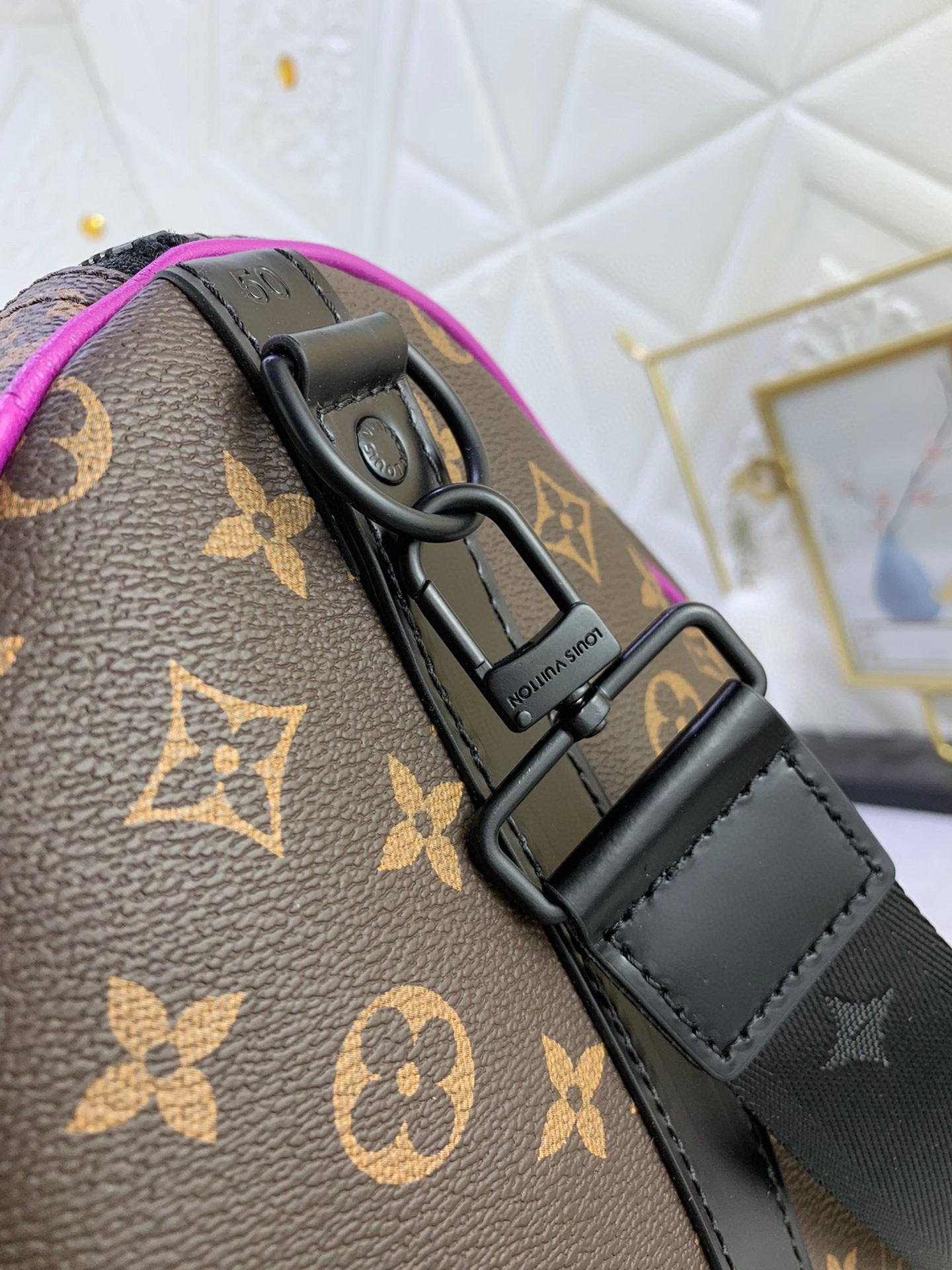 Neon Striped Duffle Bag