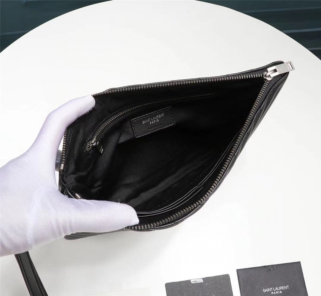 Chevron Leather Clutch