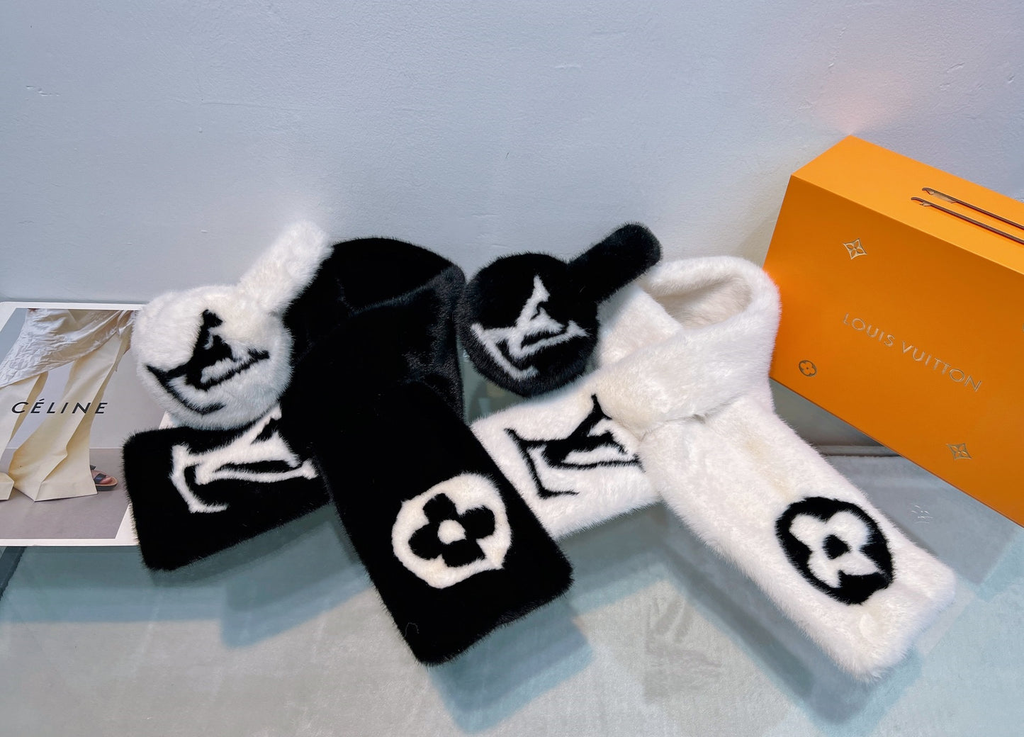 Designer Scarf and Earmuffs Set