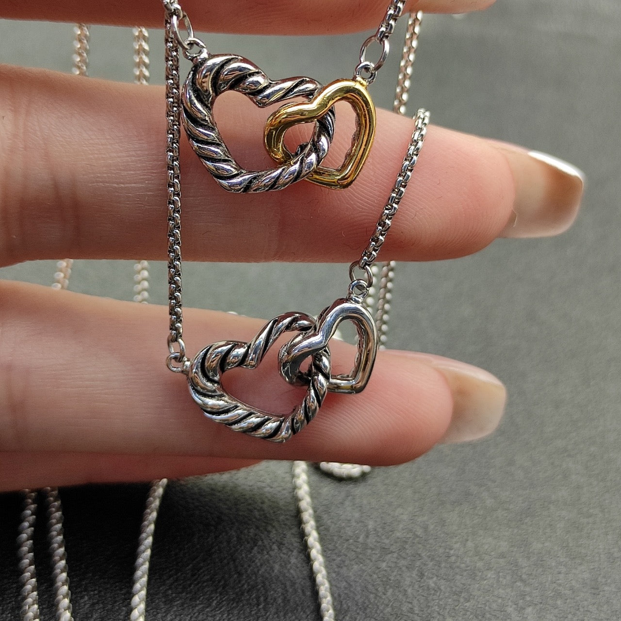 Braided/Solid Entangled Necklace