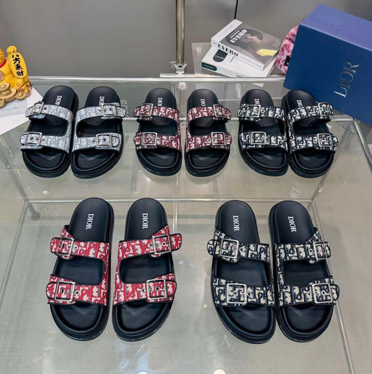 Double Strap Open Toe Slide