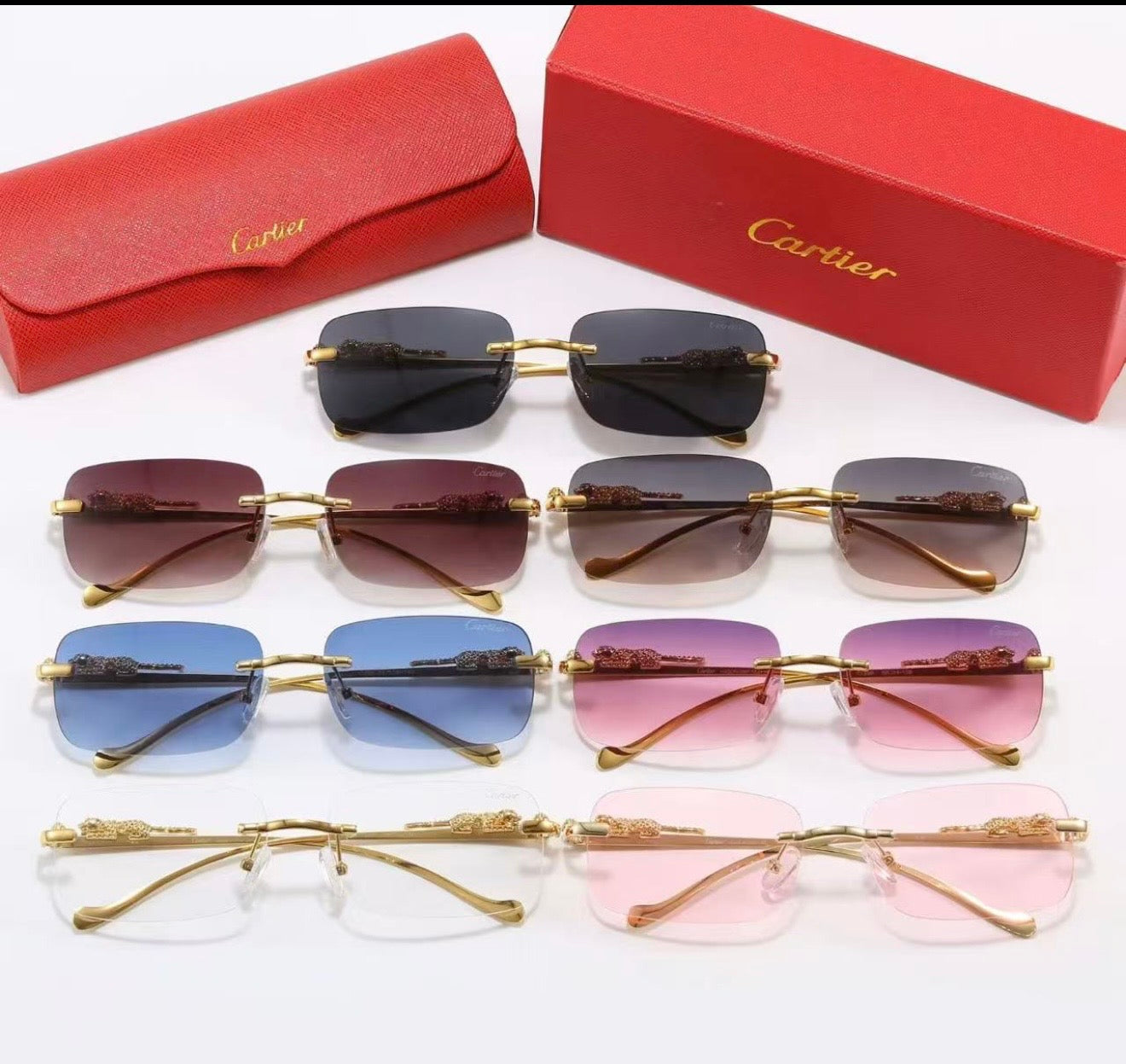 Rimless Animal Motif Sunglasses
