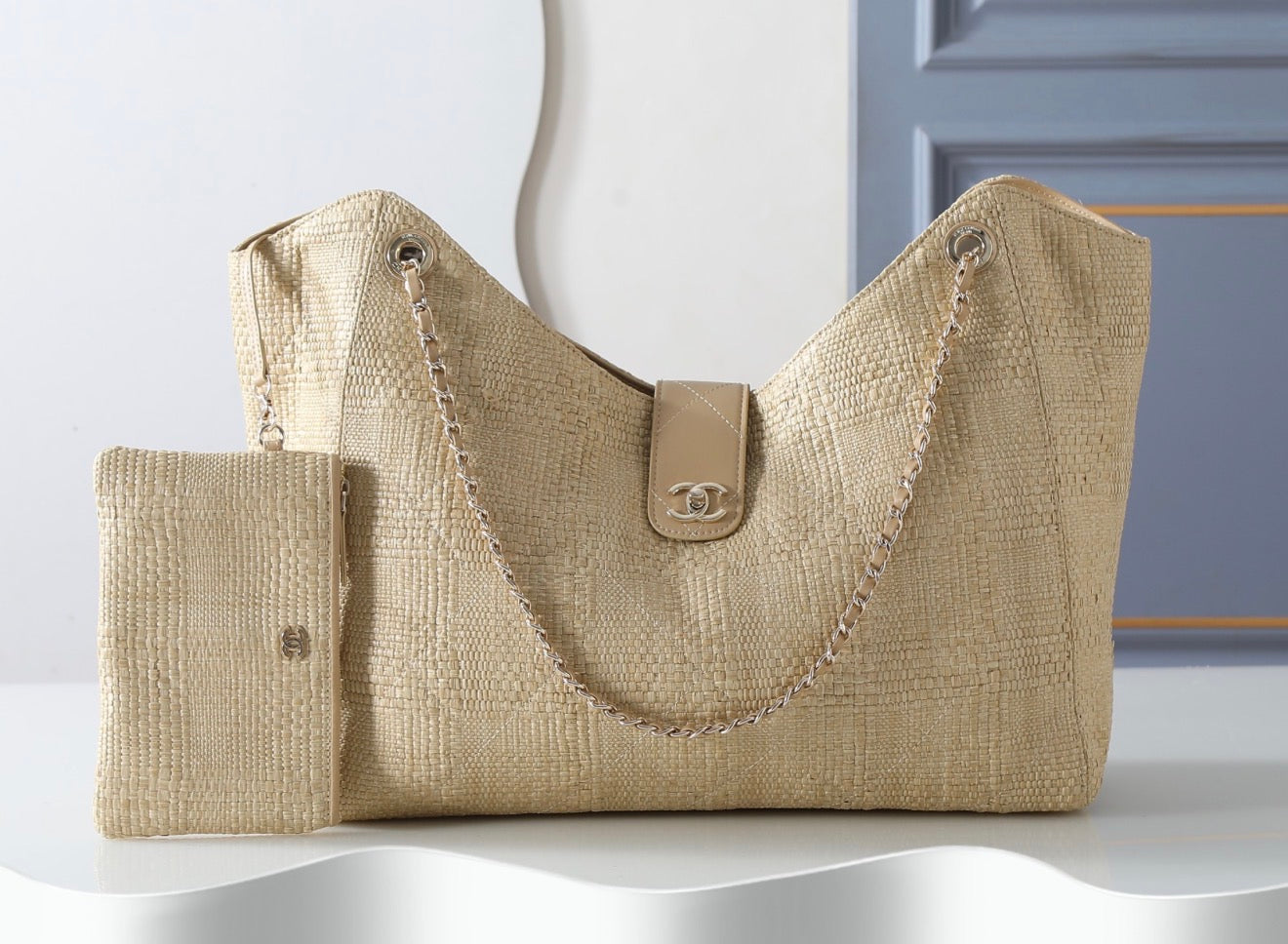 Raffia Hobo Shopping Bag