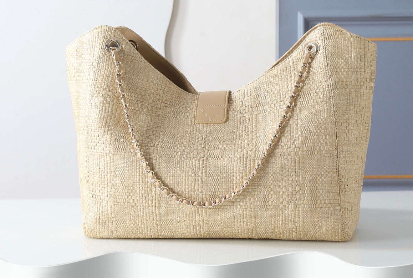 Raffia Hobo Shopping Bag