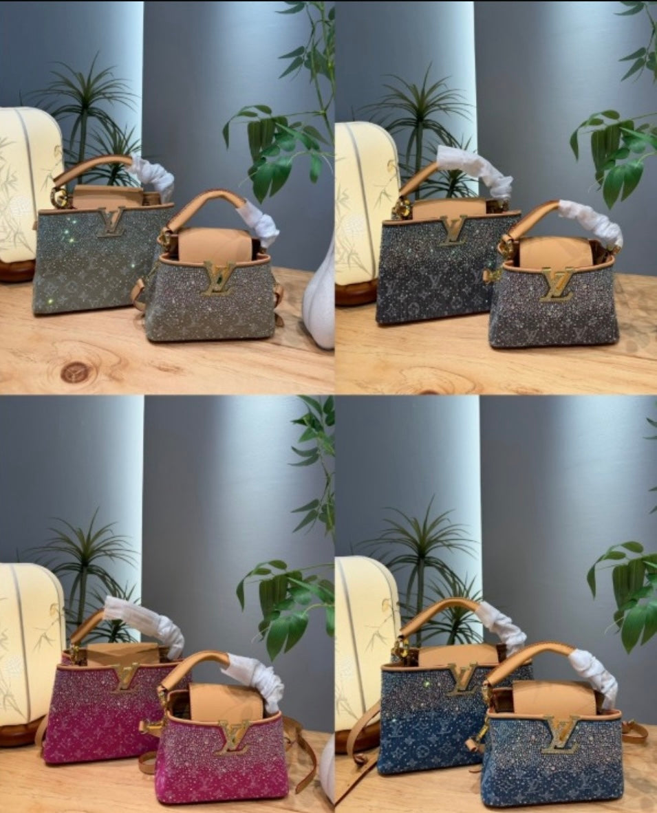 Crystal Top Handle Bag