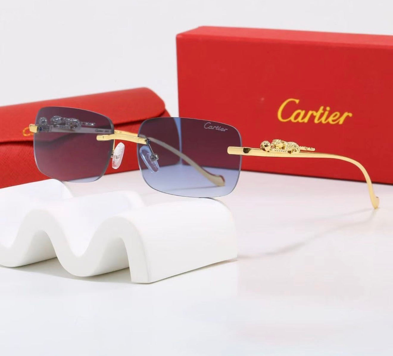 Rimless Animal Motif Sunglasses