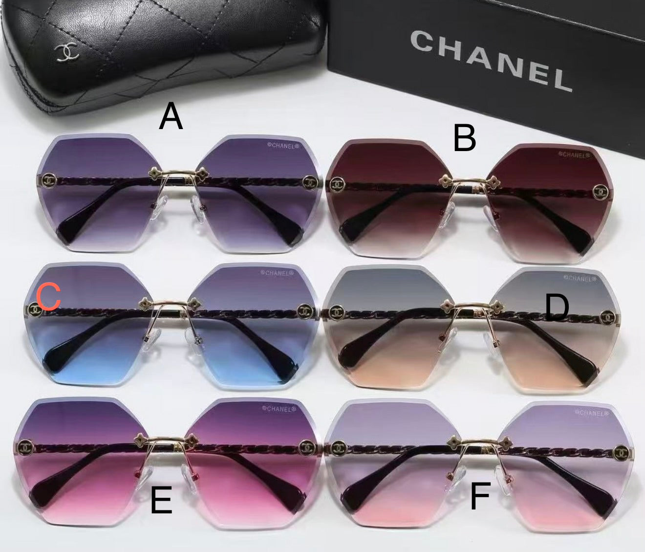 Frameless Hexagonal Sunglasses