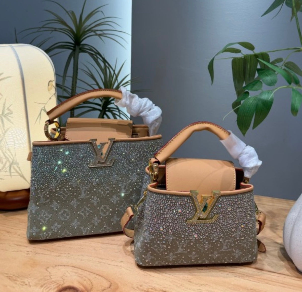Crystal Top Handle Bag