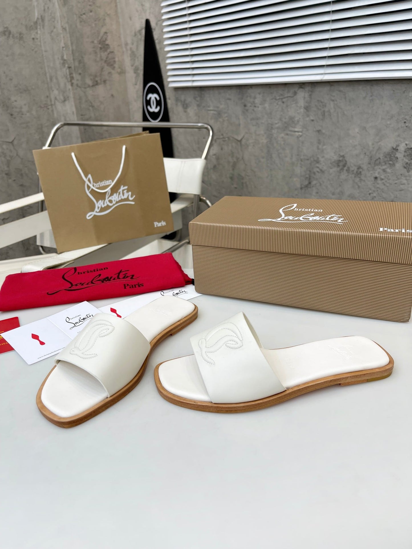C L Designer Square Toe Slides