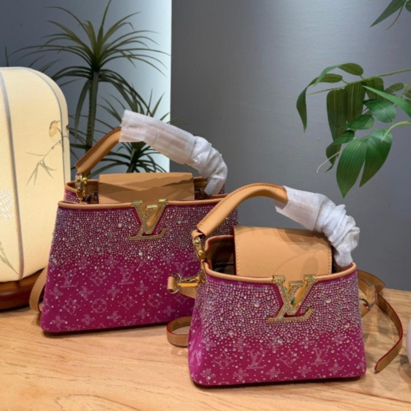 Crystal Top Handle Bag