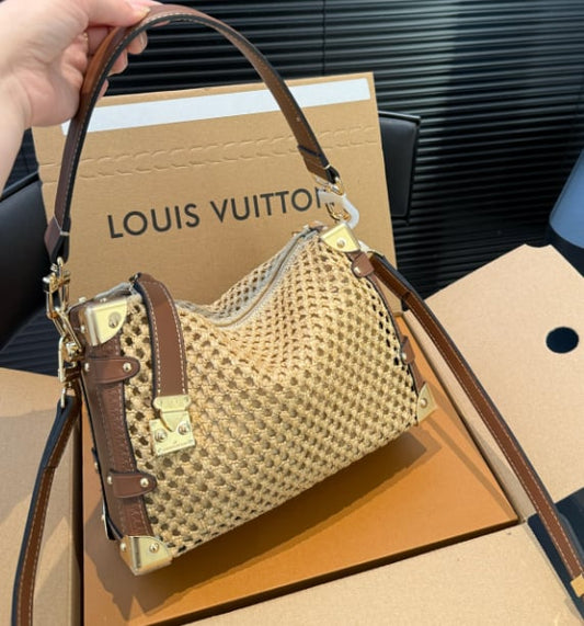 Designer Straw Trunk Bag