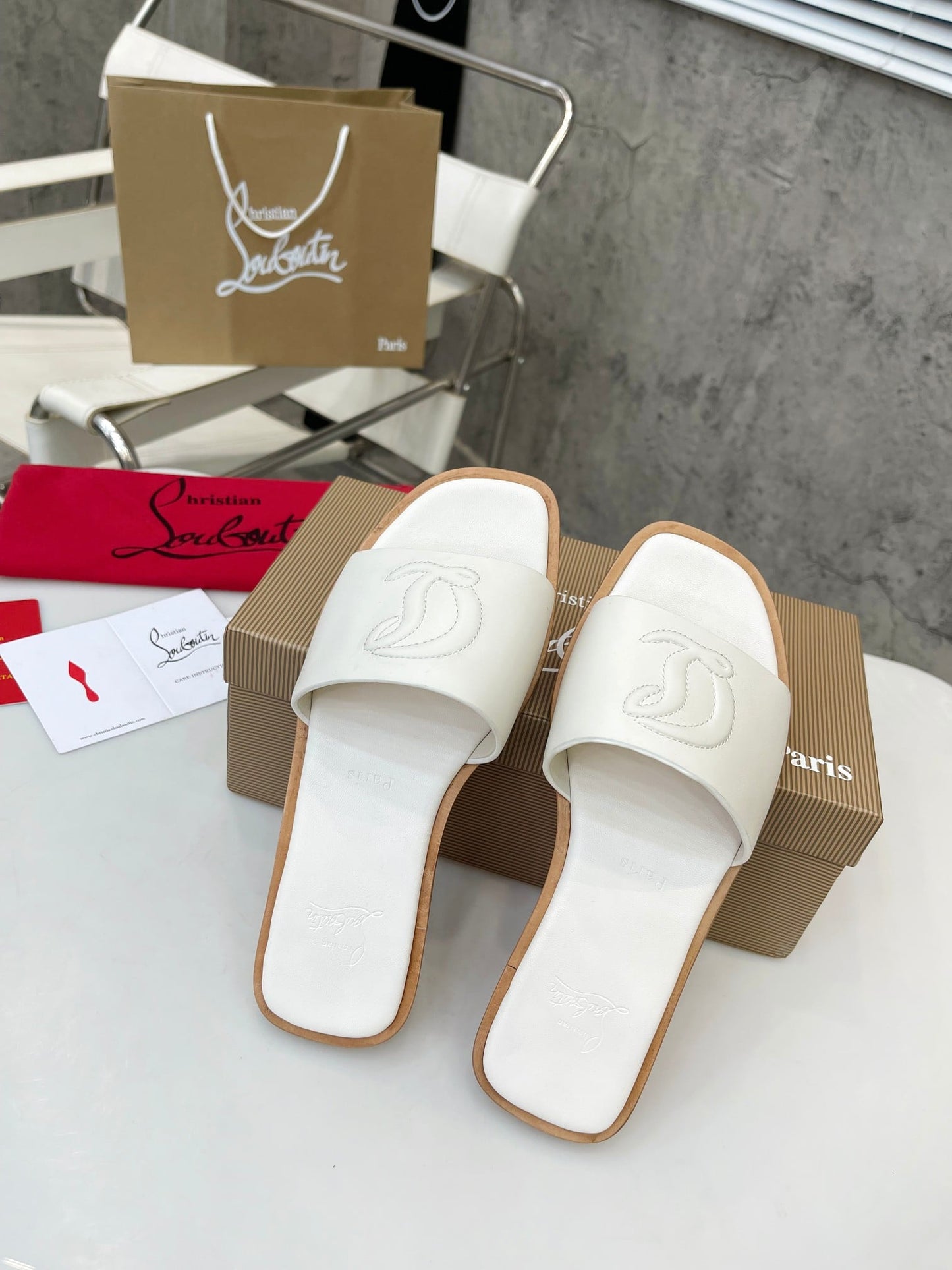 C L Designer Square Toe Slides