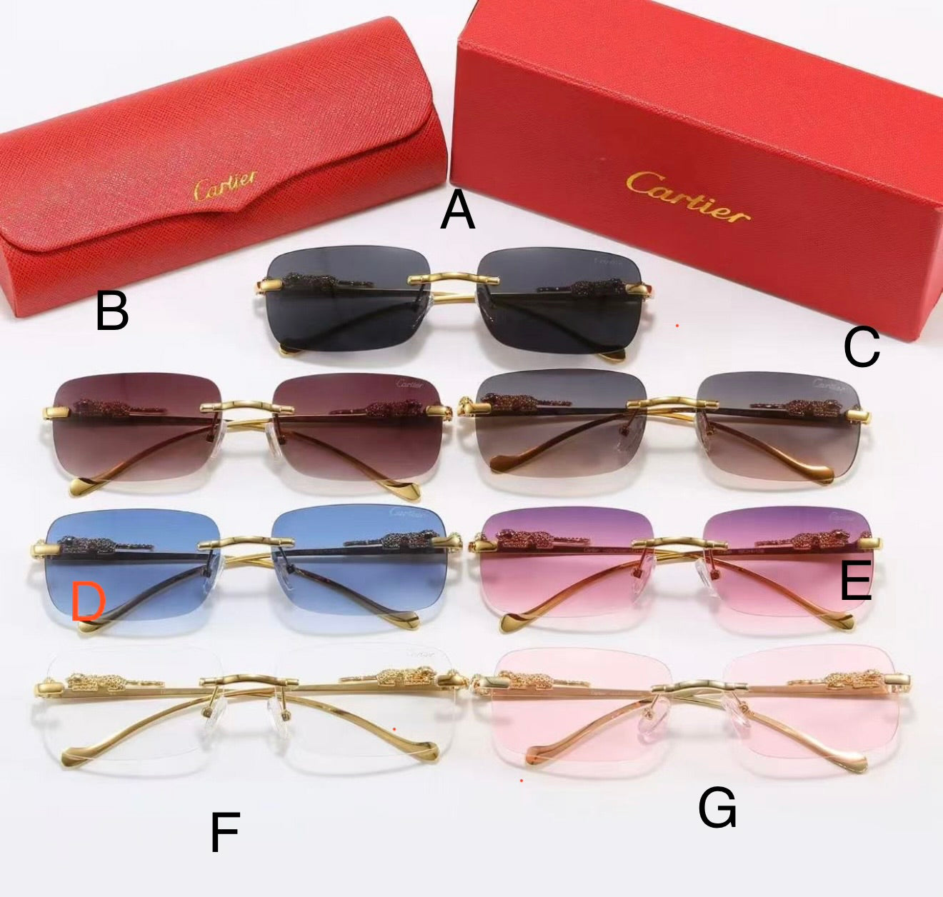 Rimless Animal Motif Sunglasses