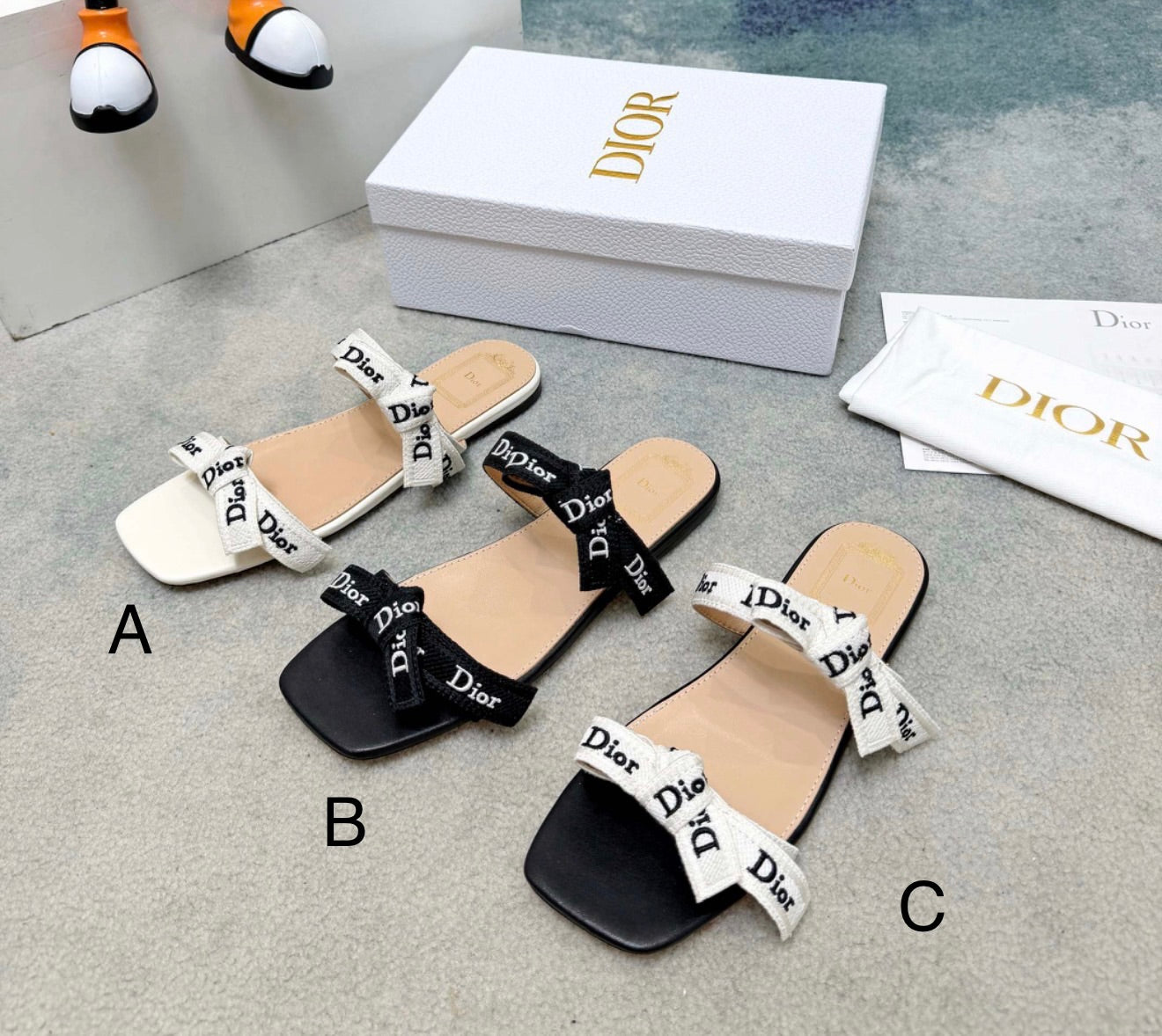 Fabric Strap Flat Sandals