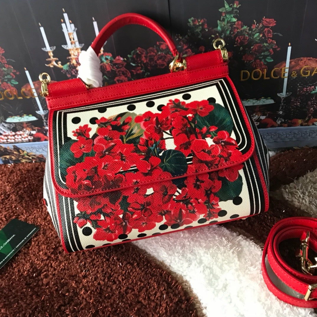 Floral Top-Handle Bag