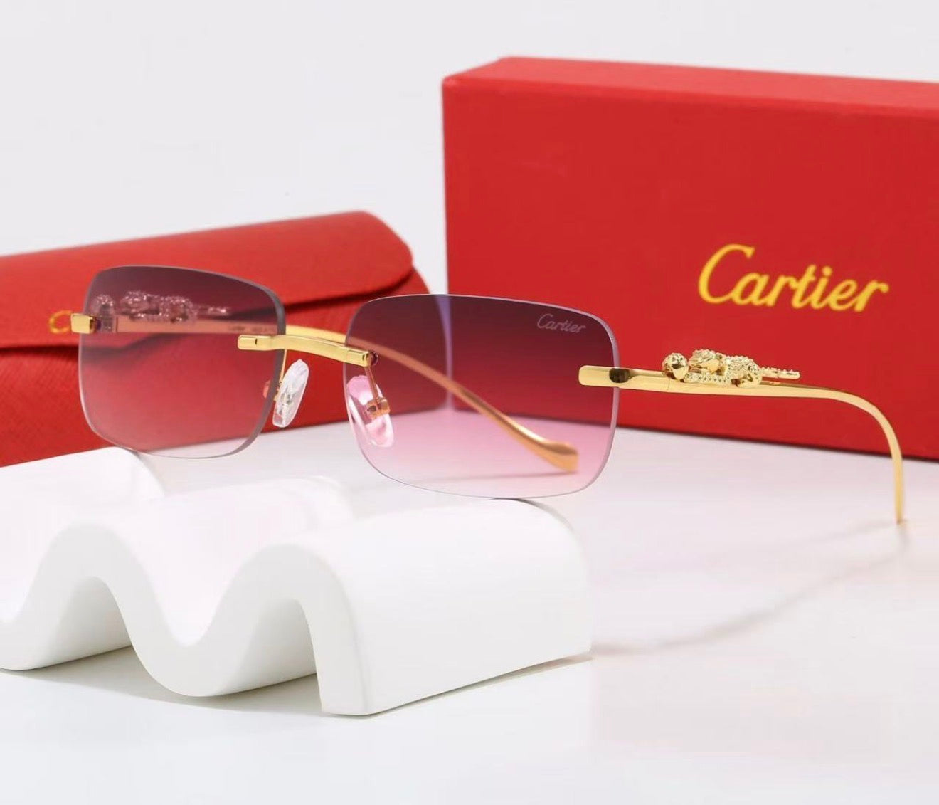 Rimless Animal Motif Sunglasses