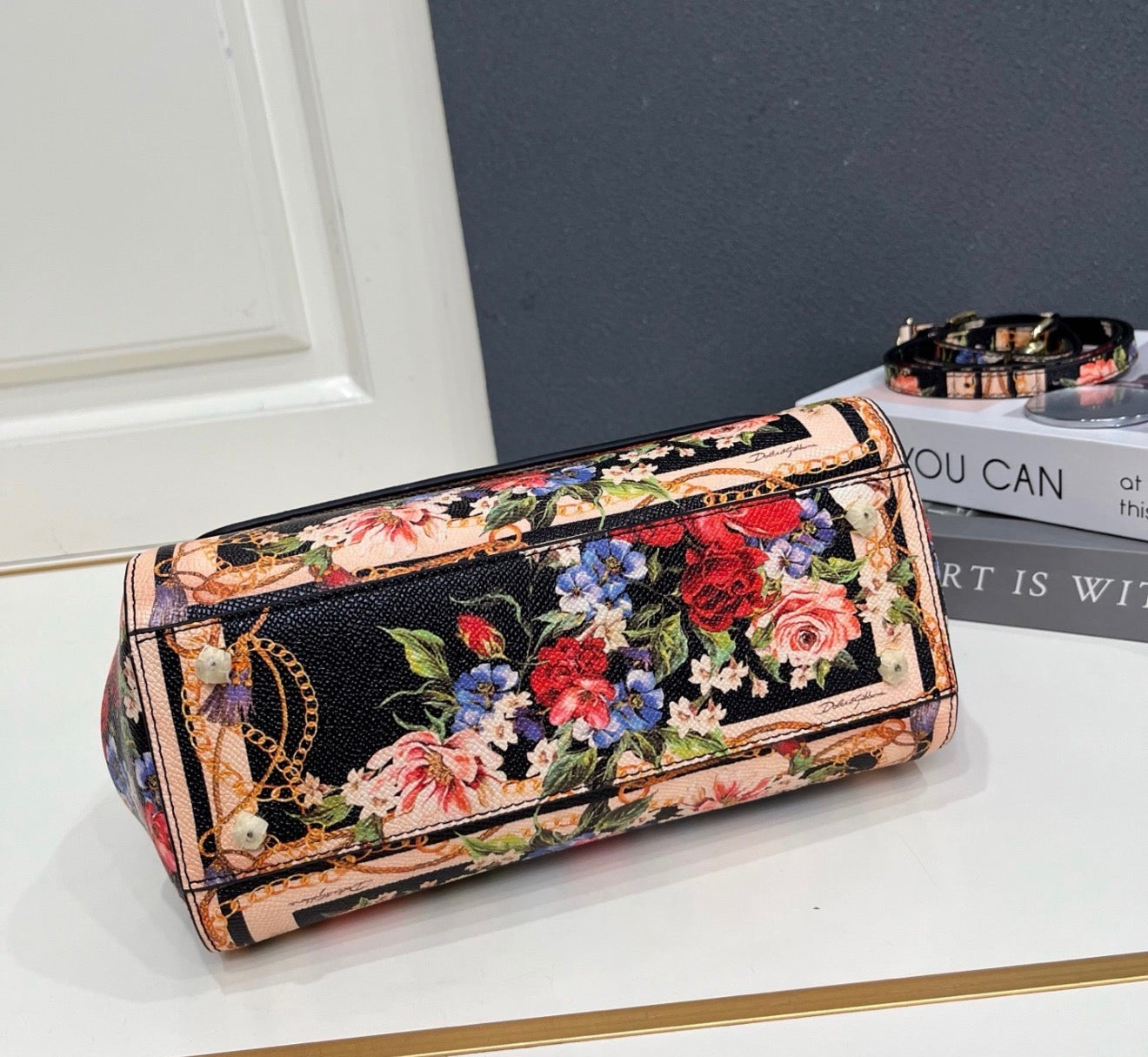 Intricate Print Floral Handbag