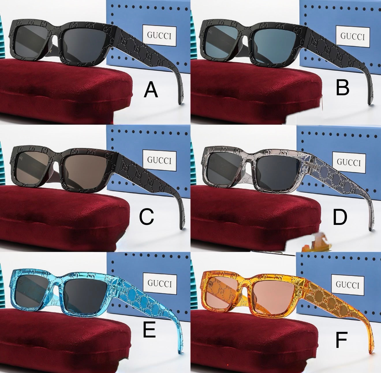 All-Over Rectangular Sunglasses
