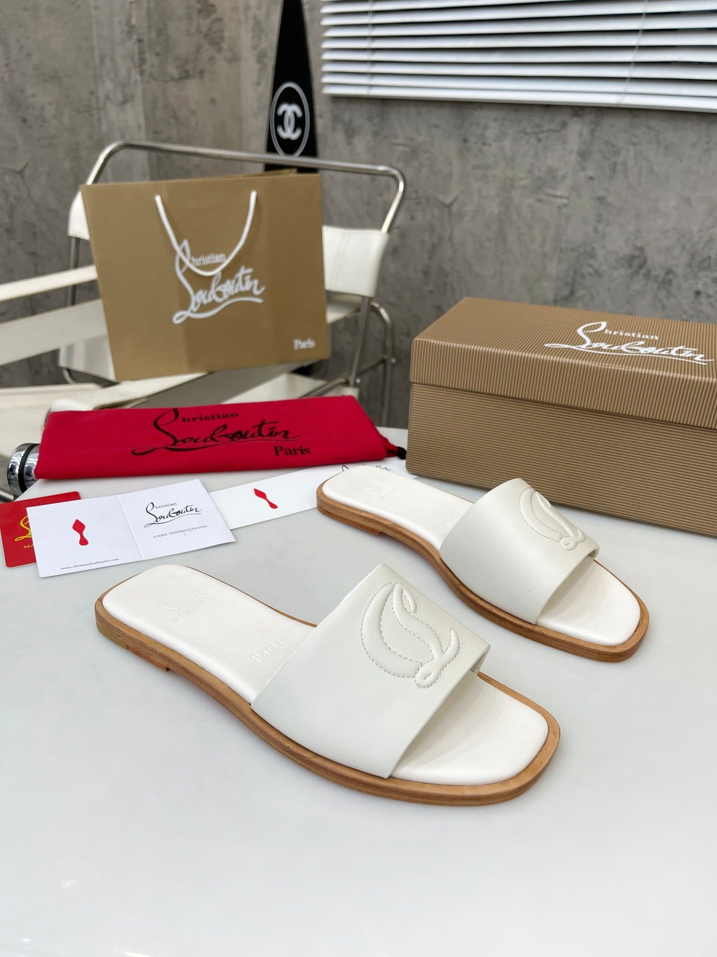 C L Designer Square Toe Slides
