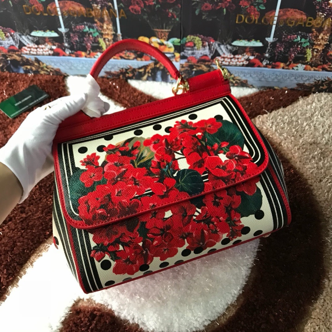 Floral Top-Handle Bag