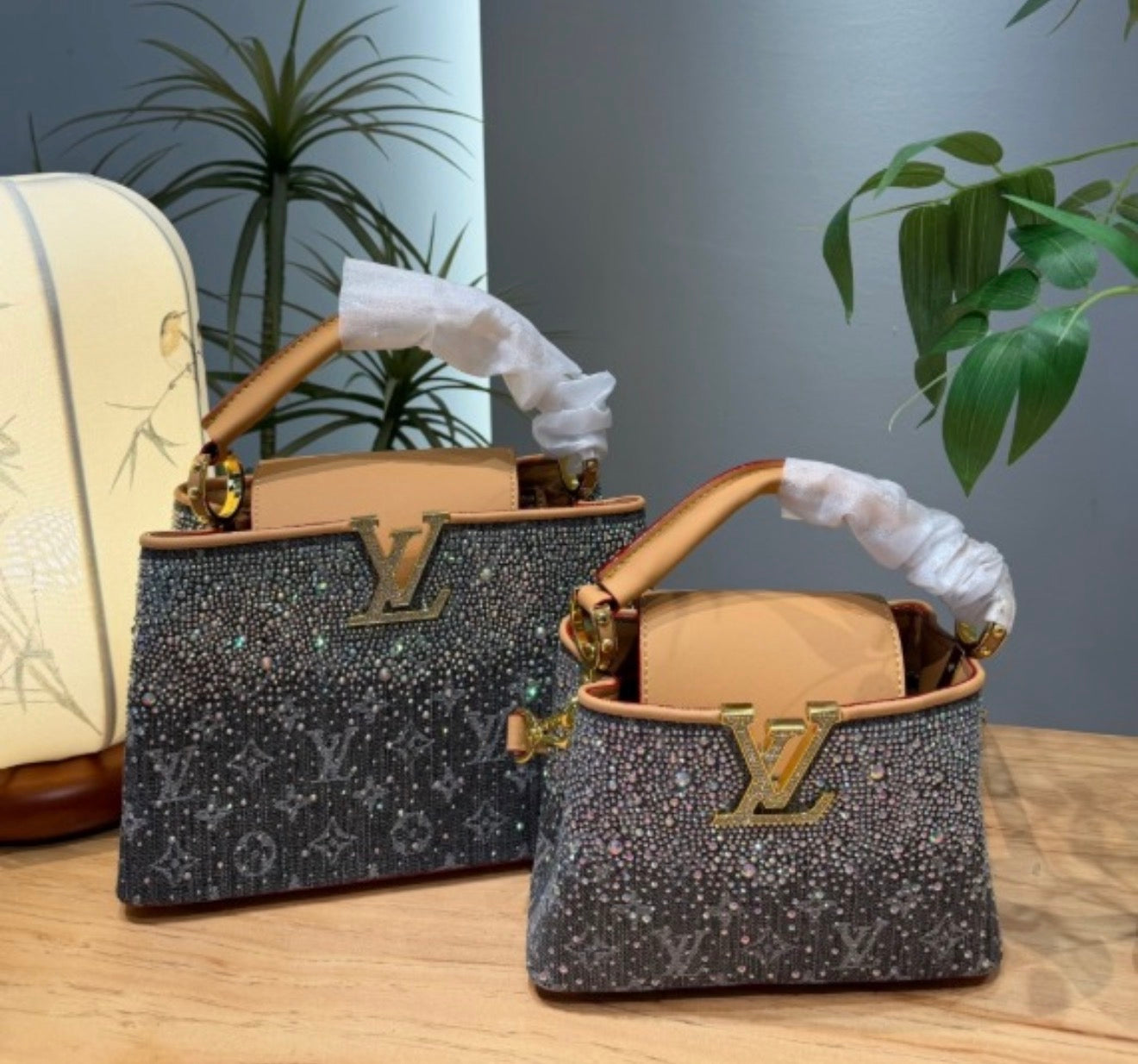 Crystal Top Handle Bag