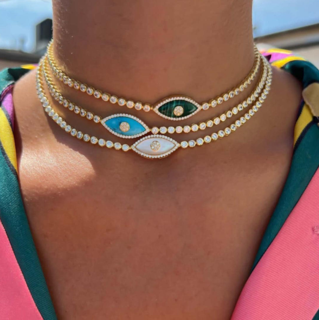 Evil Eye Bling Choker